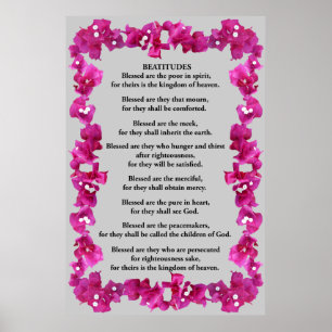 Poster Beatitudes em um quadro do Bougainvillea