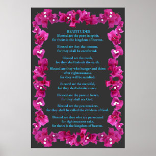 Pôster Beatitudes em um quadro do Bougainvillea
