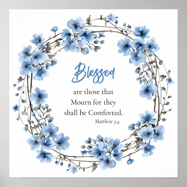 Poster Beatitudes Series Abençoaram Aqueles Que Choram Im (Frente)