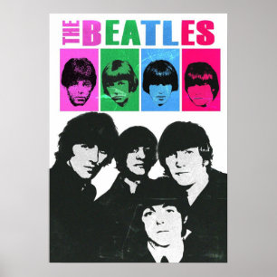 Poster beatles, rock clássico, banda de vintage, música b