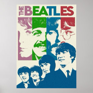 Poster beatles, rock clássico, banda de vintage, música b