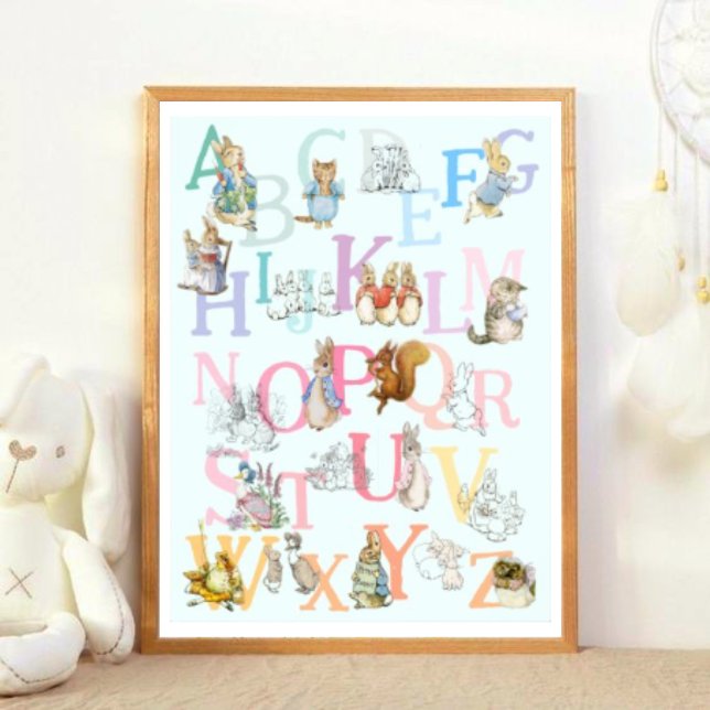 Poster Beatrix Potter Alphabet Nursery, Colorida Bonita (Criador carregado)