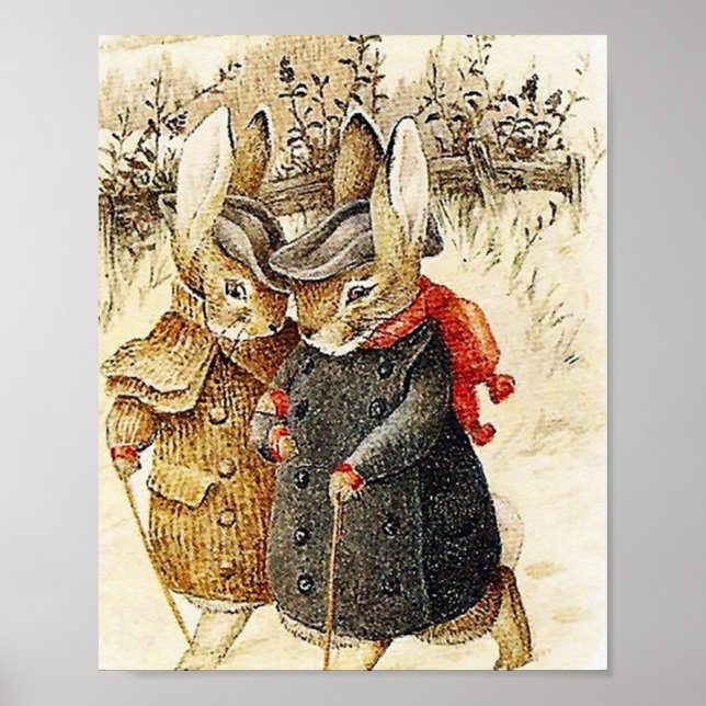 Poster Beatrix Potter - Peter Rabbit Winter Walk (Frente)