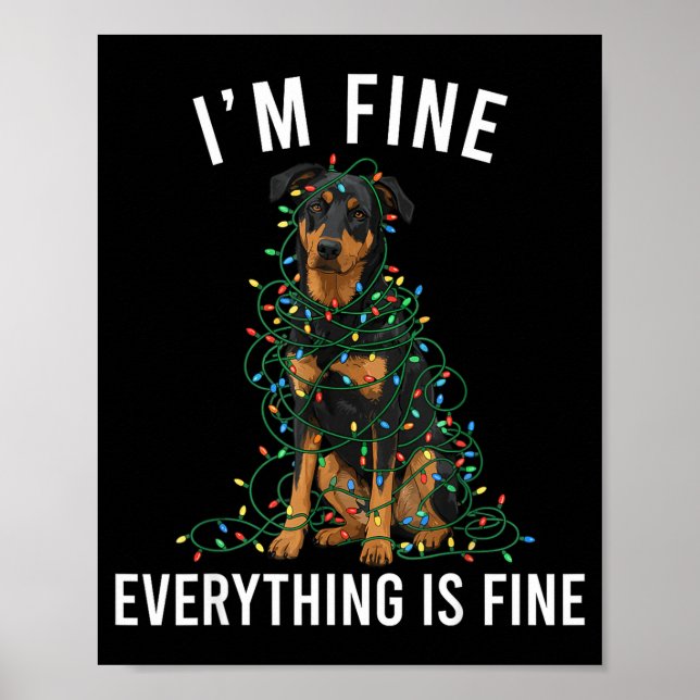 Poster Beauceron Christmas I'm Fine Everything Is Fine  (Frente)