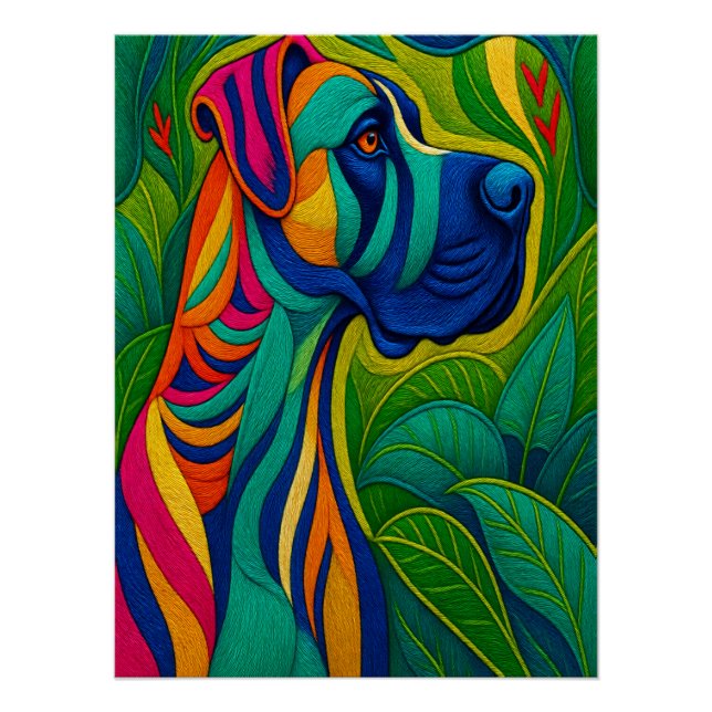 Pôster Beautiful Artwork of a Majestic Great Dane (Frente)