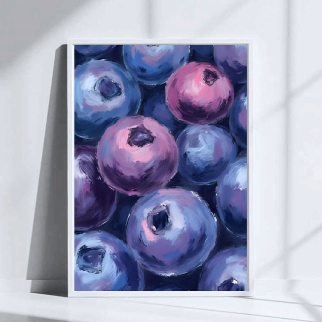 Poster Beautiful Blueberries | Fruit Painting (Criador carregado)