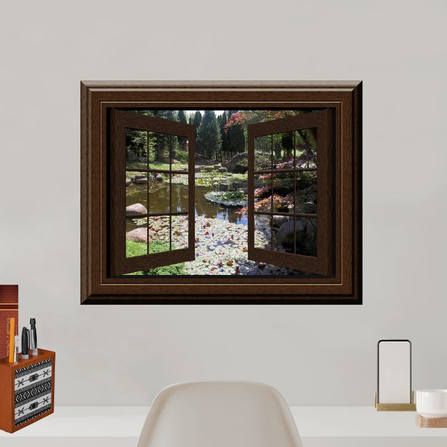 Poster Beautiful  Fake Window Scene Lily Pond (Criador carregado)