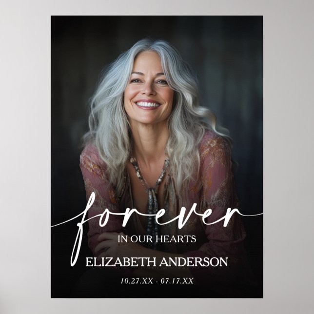 Poster Beautiful Forever in our Hearts Photo Memorial (Frente)