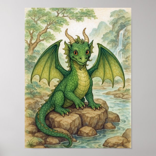 Poster Beautiful green dragon (Frente)