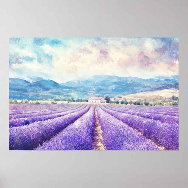 Poster Beautiful lavender fields (Frente)