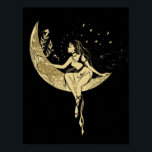 Poster Beautiful moon stars woman art deco illustration<br><div class="desc">Beautiful moon stars woman art deco illustration If you didn't find a product what you want with my design in our store, be free to contact me and I will create it for you. Thank you for your attention to our shop. Making designs is our big love! And we'll glad...</div>