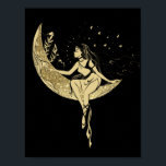Poster Beautiful moon stars woman art deco illustration<br><div class="desc">Beautiful moon stars woman art deco illustration If you didn't find a product what you want with my design in our store, be free to contact me and I will create it for you. Thank you for your attention to our shop. Making designs is our big love! And we'll glad...</div>