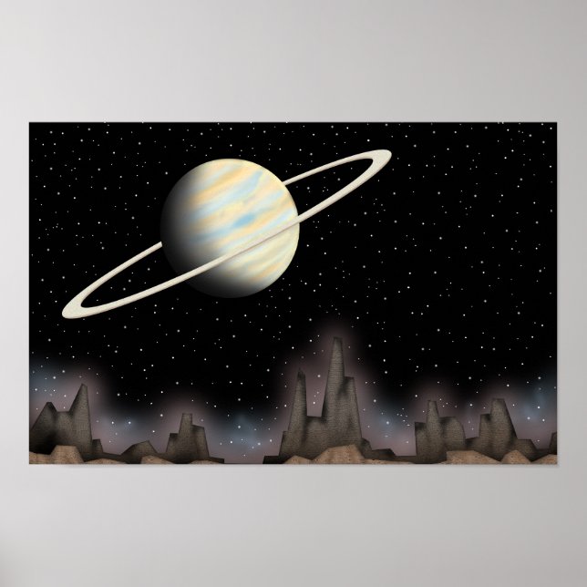 Poster Beautiful planet standing in outer space. (Frente)