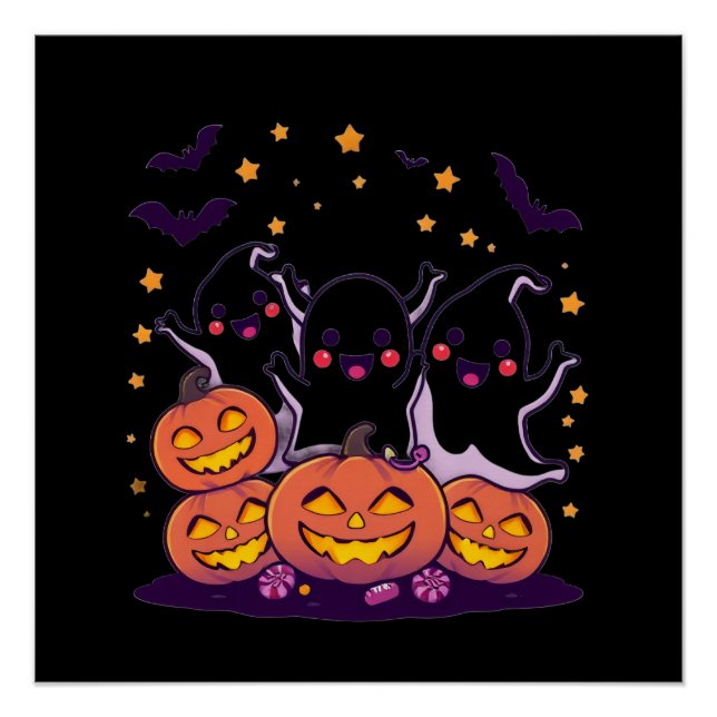 Pôster Beautiful Spooky Kawaii Halloween Print (Frente)
