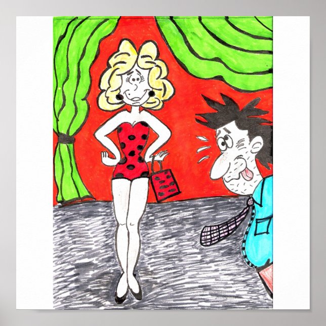 Pôster Beauty Pageant Humor Cartoon Print (Frente)