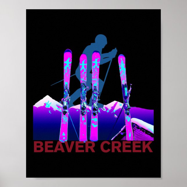 Poster Beaver Creek Skiing Snowboard Retro 90s Beaver (Frente)