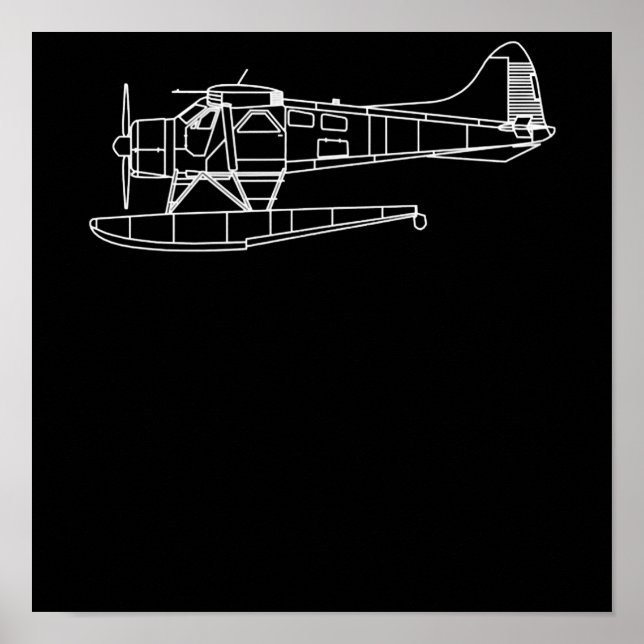 Poster Beaver No Avião Do Mar Flutuante Piot Engraçado Pr (Frente)