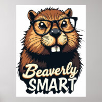 Beaverly Smart - Castor Engraçado com Gráfico de Ó