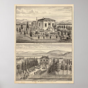 Pôster Beazell, residências inglesas, fazendas