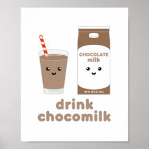 Beba chocomilk - Cartaz de design Kawaii