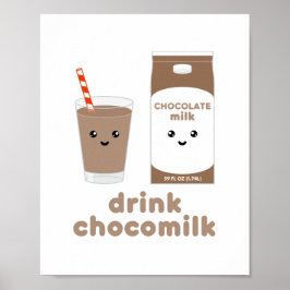 Poster Beba chocomilk - Cartaz de design Kawaii