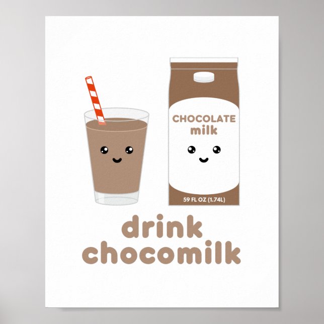 Poster Beba chocomilk - Cartaz de design Kawaii (Frente)