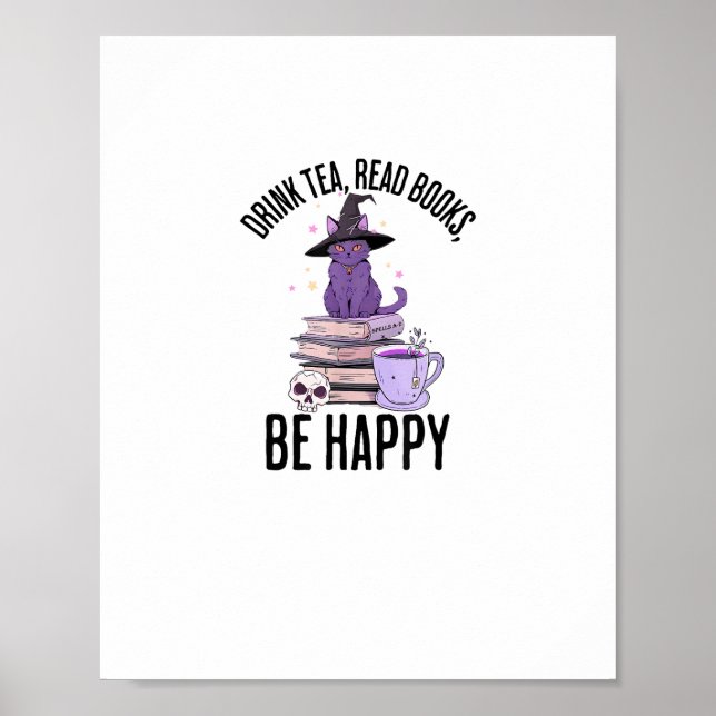 Poster Beba Lendo Livros Whimsigoth Halloween Design (Frente)