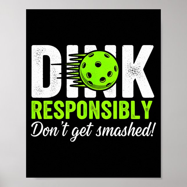 Poster Beba responsavelmente não se dane humor picklebal (Frente)