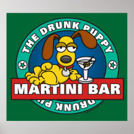 Poster bebado Bar Puppy Martini