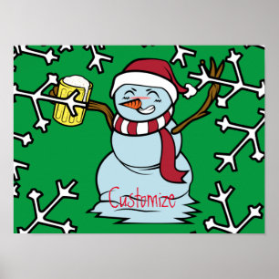 Poster Bebado de cerveja Snowman Thunder_Cove