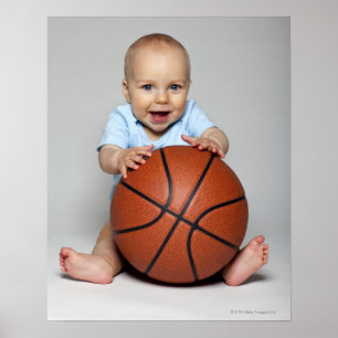 Pôster Bebê (6-9 meses) com basquete,