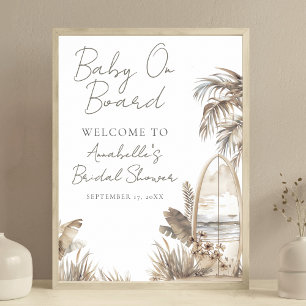 Poster Bebê a Bordo Sinal de Boas-Vindas para Chá de Bebê