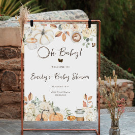 Poster Bebê a Caminho | Chá de Bebê de Café de Outono