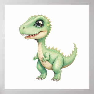 Poster Bebê Adorável Dino Wall Art - Decoração de enferma