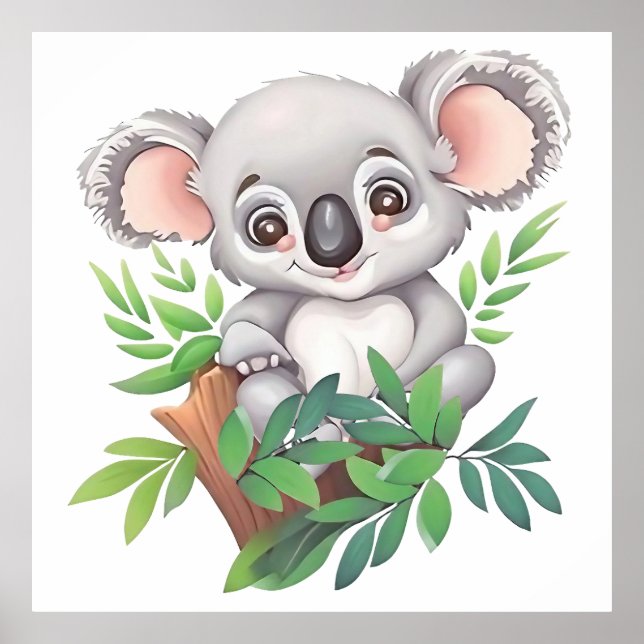 Poster Bebê Adorável Urso Koala (Frente)
