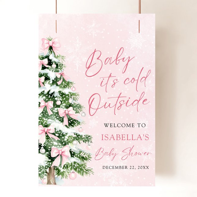 Poster Bebê Arco rosa É frio fora do Chá de fraldas (Criador carregado)