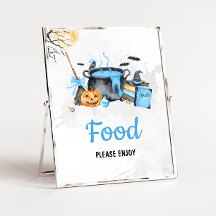Poster Bebê Azul está Cozinhando Sinal de Comida de Bruxa