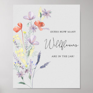 Poster Bebê Boho em flor - Adivinhe quantas flores silves