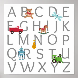 Pôster Bebê Boy Alphabet