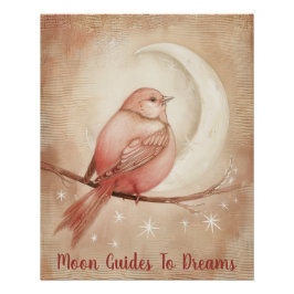 Pôster Bebê canário dormindo na Lua