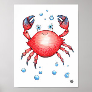 Poster Bebê Caranguejo Marinho Adorável
