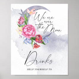 Poster Bebê Chover Flores Chá de Bebê Drinks