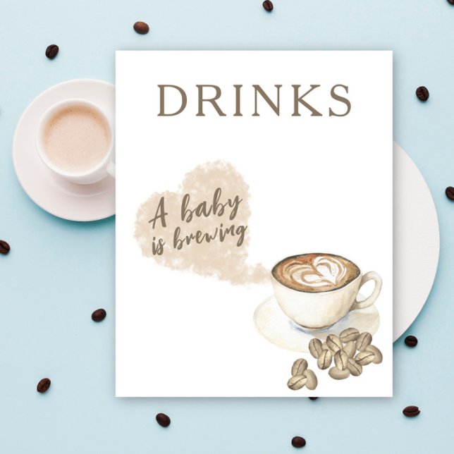 Poster Bebê de chá de bebê de café (Criador carregado)