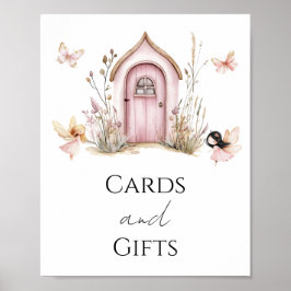 Poster Bebê de Fadas Rosa em Cartões e Presentes de Chá d