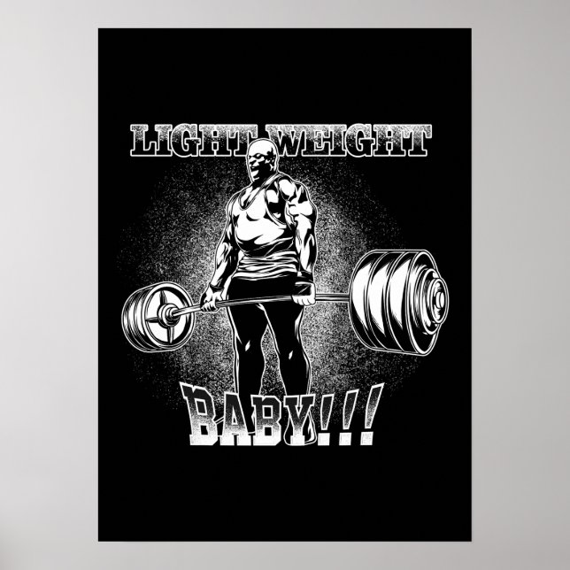 Poster Bebê De Peso Leve - Motivação De Workout De Gym (Frente)