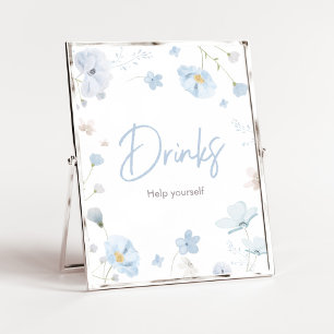 Poster Bebê de Primavera azul floral em Bebê Bloom