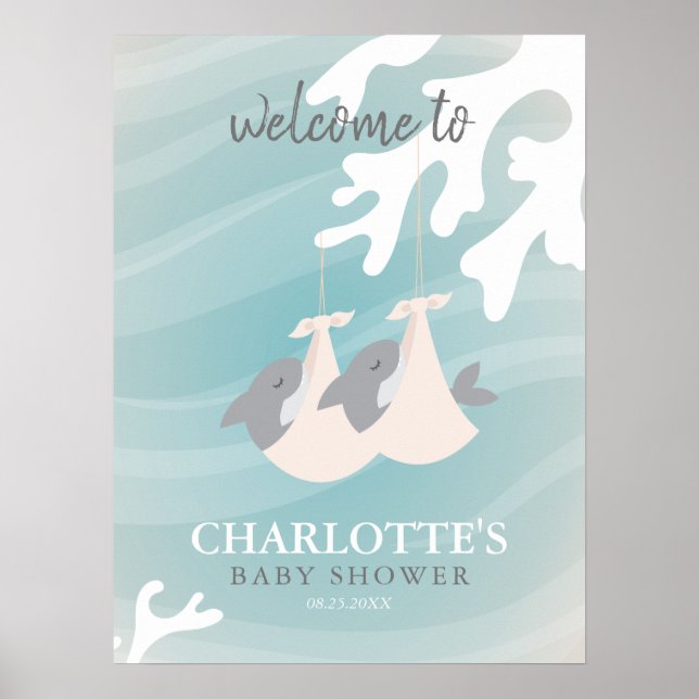 Poster Bebê de tubarão doce (Frente)