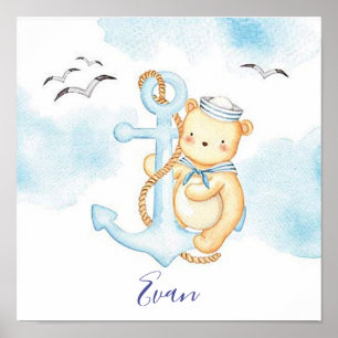 Poster Bebê do marinheiro bonito