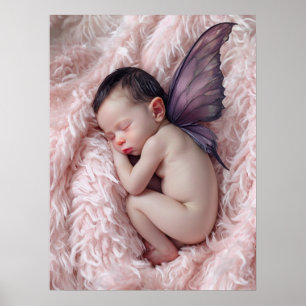 Poster Bebê Dormindo Fada Arte