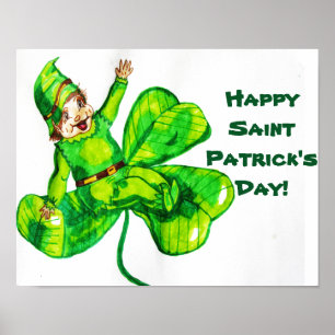 POSTER BEBÊ DUENDE DO DIA DE SÃO PATRÍCIO